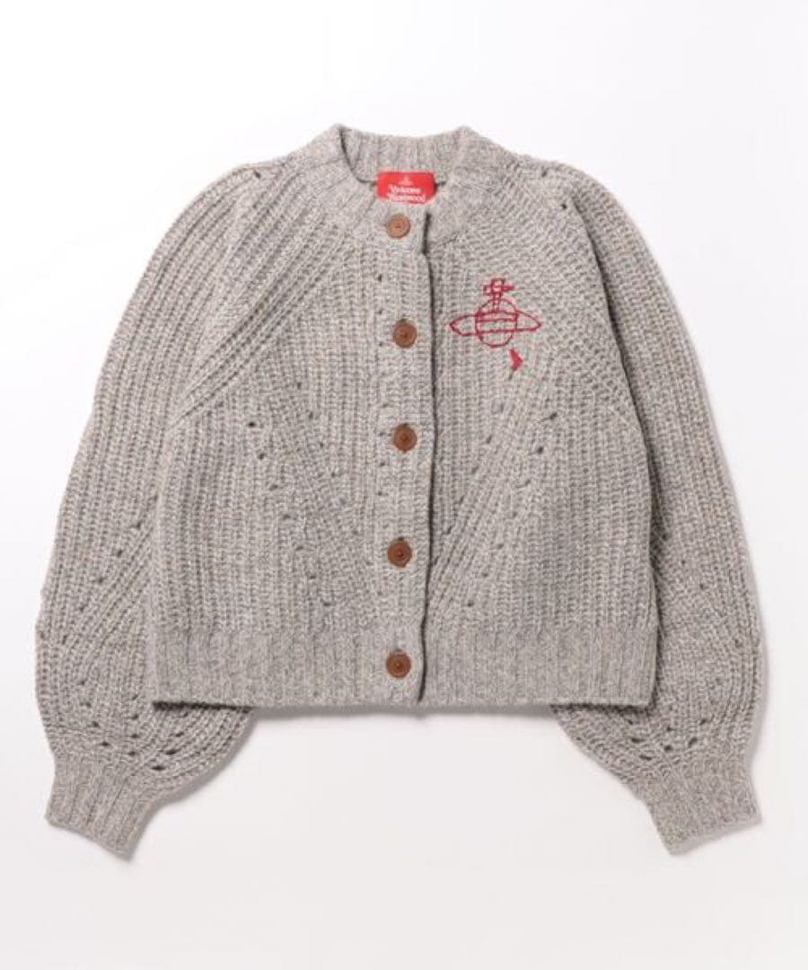 Rishu⭐︎美品♡ヴィヴィアンウエストウッドカーディガン スレットリンクスニット Vネックカーディガン(レッド)（レディース