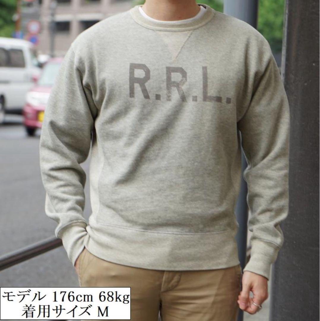希少 RRL ダブルアールエル 裏起毛 両Vロゴスウェットシャツ
