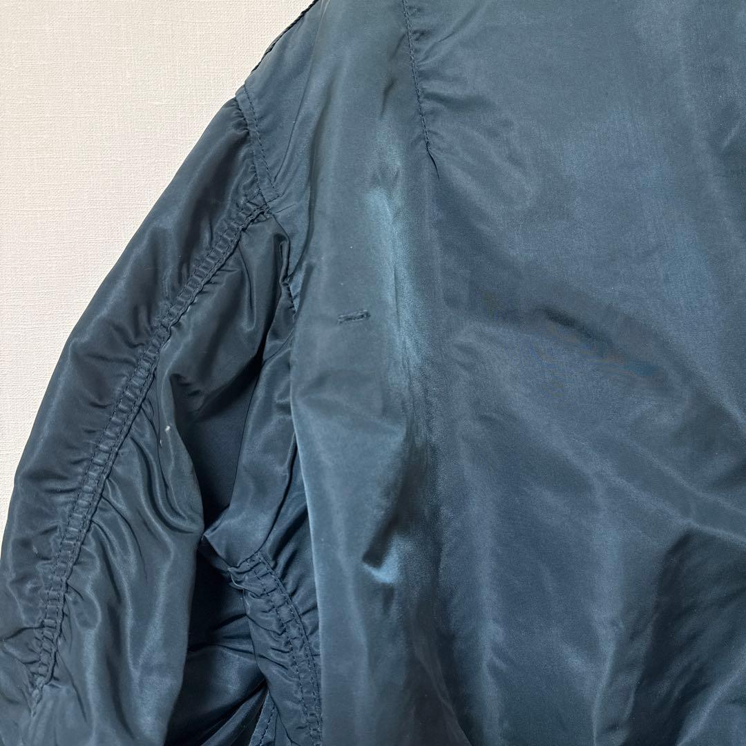 90sUSA製ALPHAアルファMA-1 フライトジャケットXLネイビー傷汚有