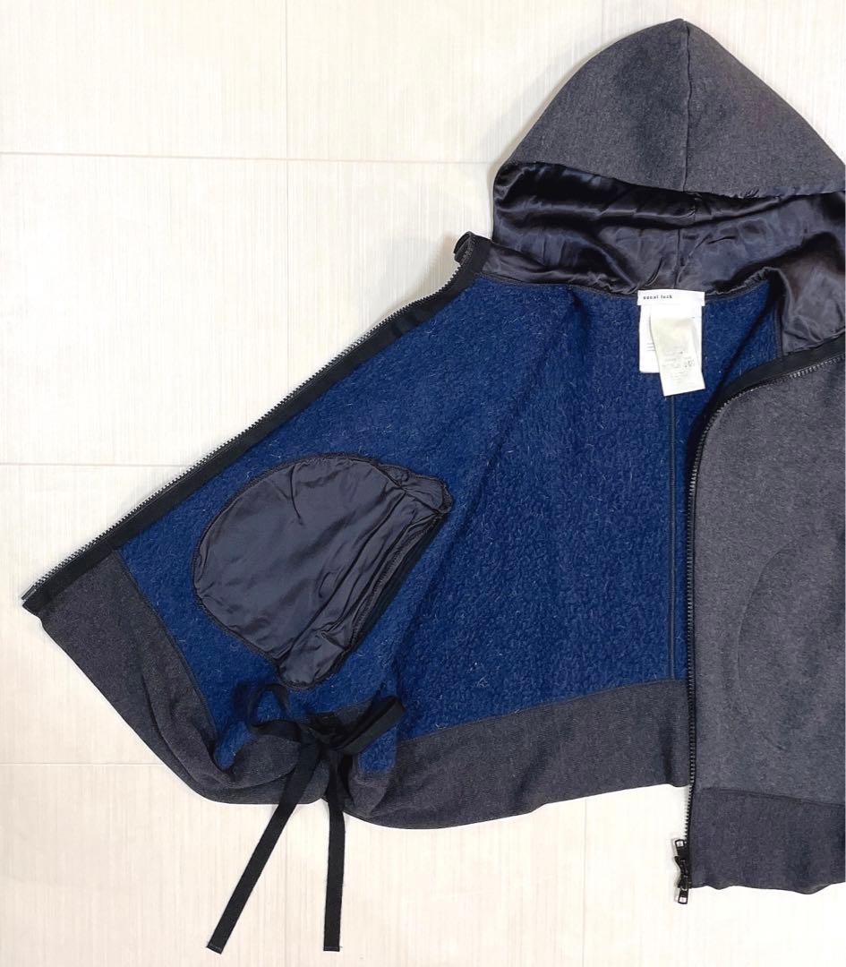sacai luck サカイラック ポンチョ ケープコート フード付き - メルカリ