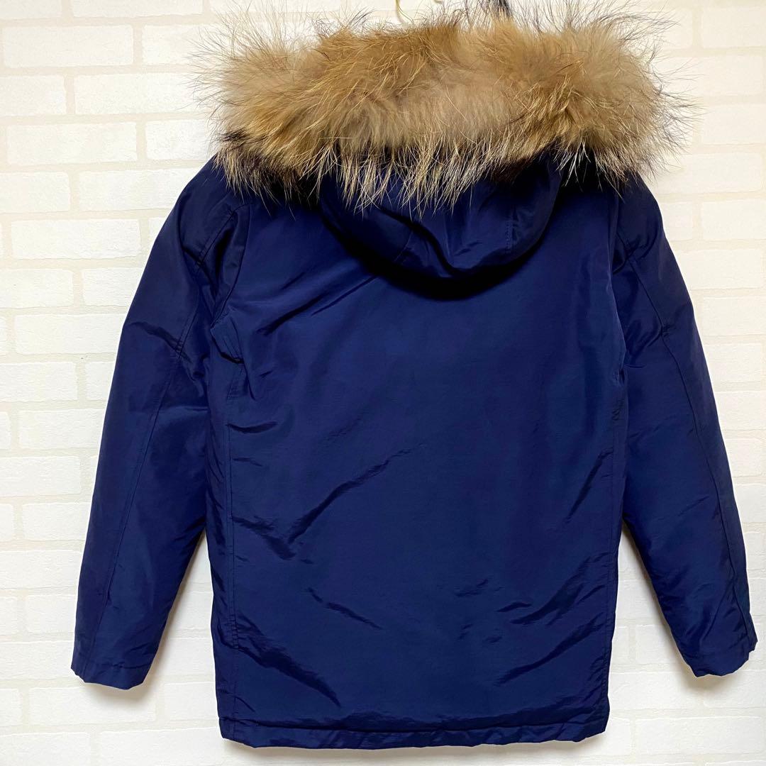 DANTON ダウンジャケット 青タグ フード ファー付き ネイビー - メルカリ