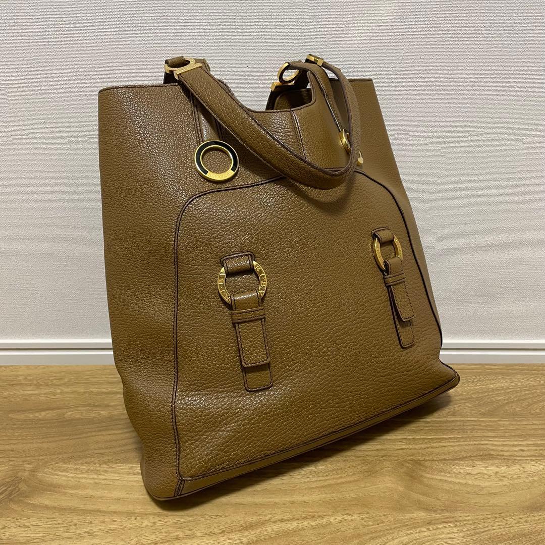 《美品》BVLGARI （ブルガリ）レザー トートバッグ ブラウン