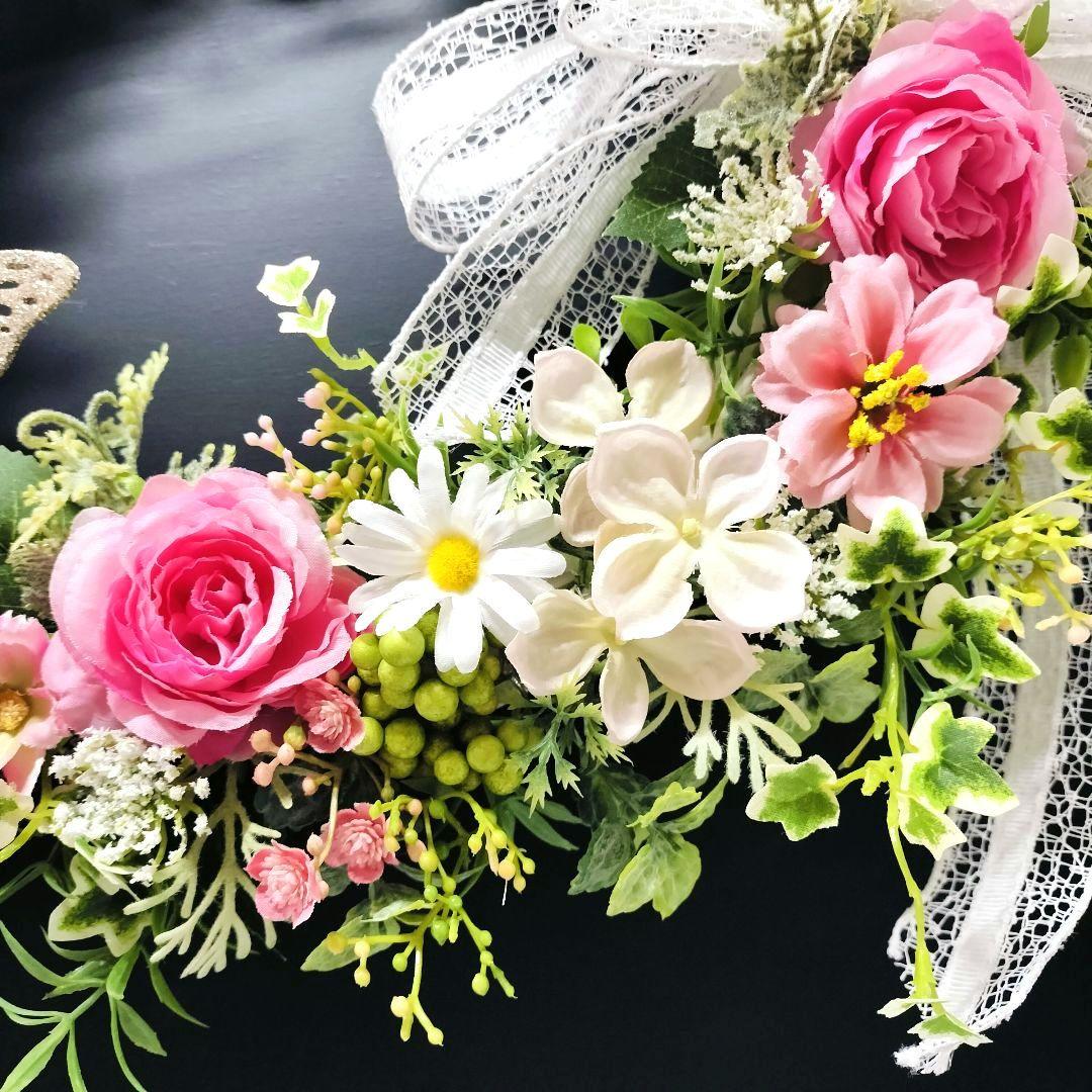 商品名【萌々】ゆきこ様専用♥ラナンキュラスとローズのフラワーリース