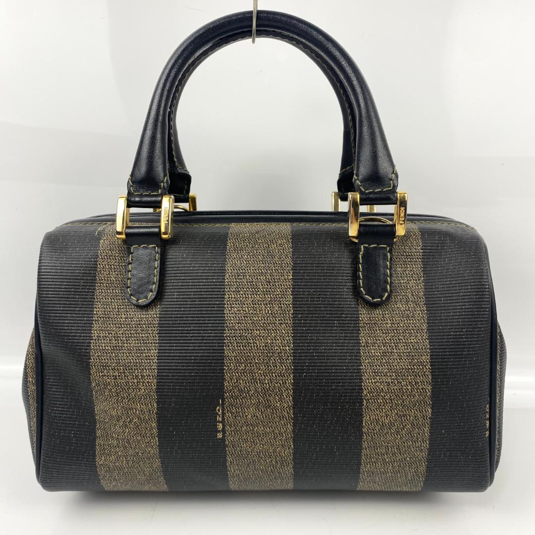 極美品】フェンディ ペカン ミニボストンバッグ ハンドバッグ PVC ガマ