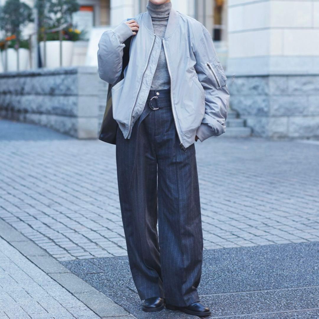 S 新品 MUJI Labo ムジラボ MA－1ダウンブルゾン ライトグレー