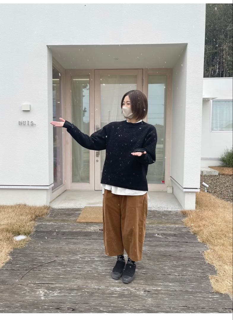 お値引き☆huis 遠州織物 みじんコールサルエルバルーンパンツ