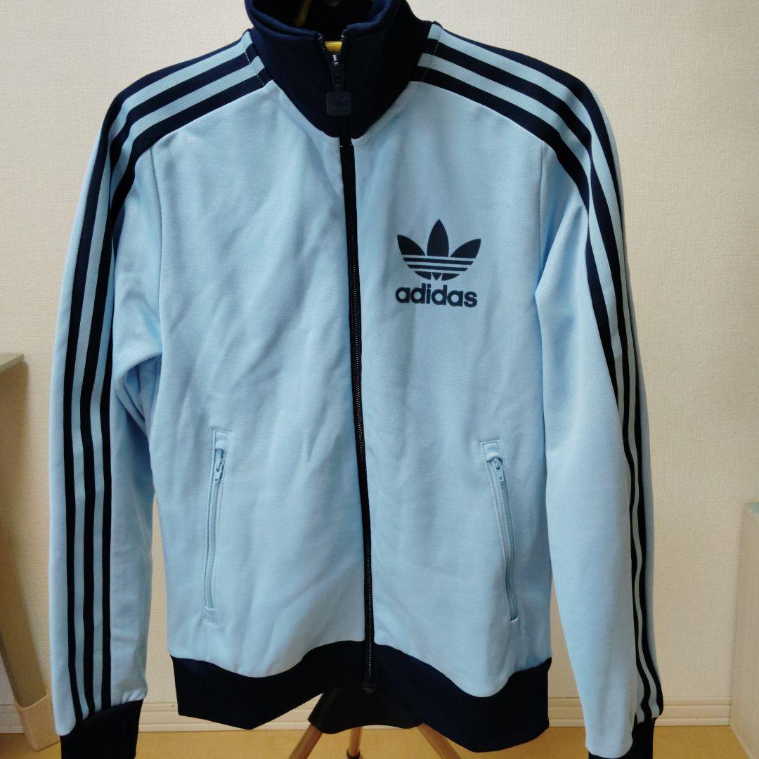 adidasトラックジャケット水色/紺　S　 新品未使用品　正規品 Originals（adidas） - 極美品XS】アディダス刺繍トラックジャケット