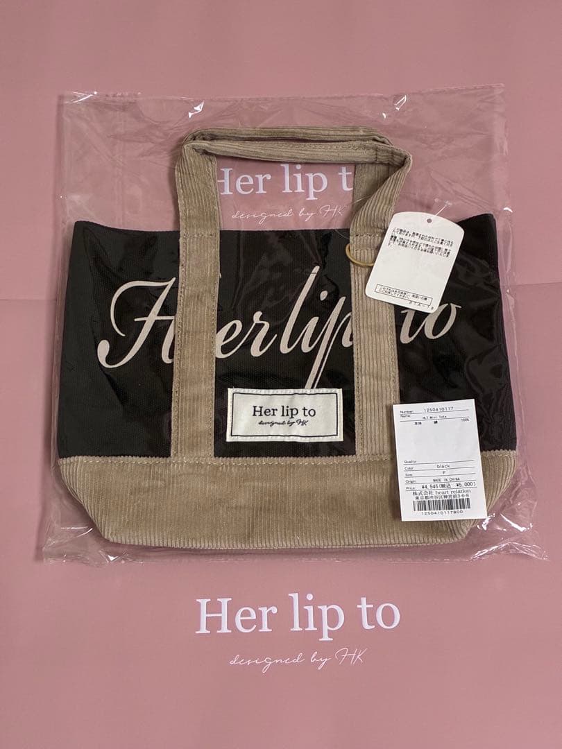 ハーリップトゥ HLT mini tote 新宿ルミネ限定トートバッグblack