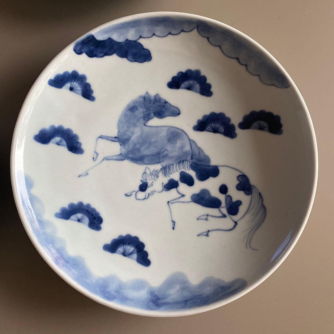 美品☆作家 藤塚光男☆馬柄 染付皿 6枚セット - メルカリ