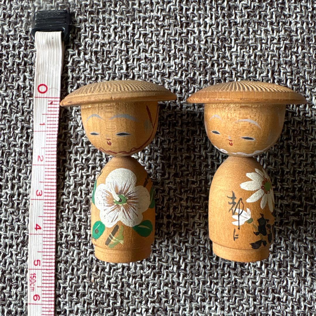 昭和レトロ 木製ミニこけし人形 2体セット - メルカリ