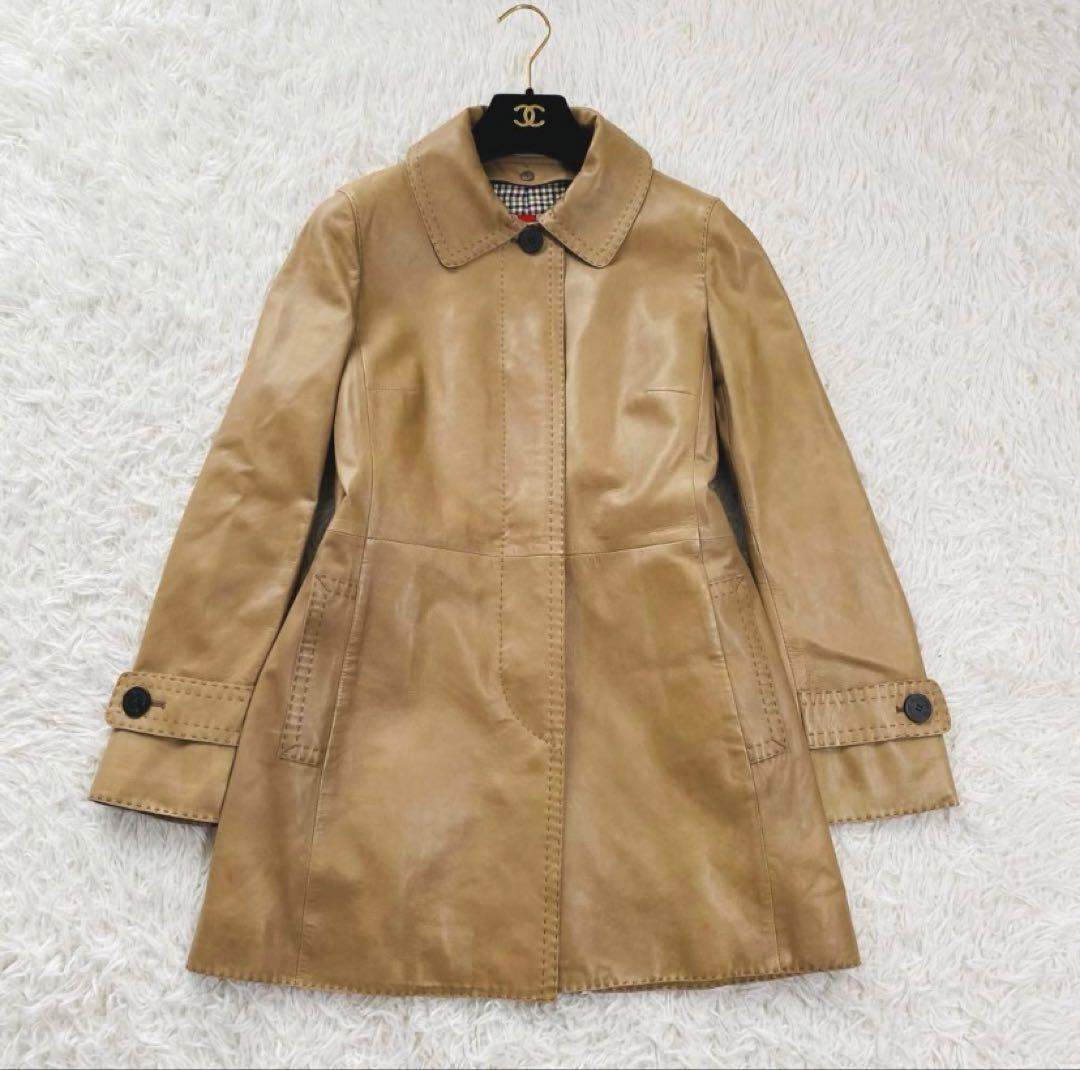 希少✨ アクアスキュータム ラムレザーコート キルティングライナー付