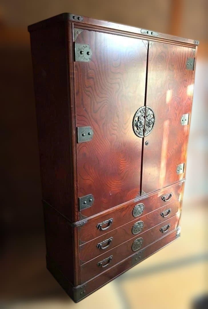 和箪笥 着物収納 桐箪笥 大型 日本製 婚礼家具 和モダン 古民家 タンス 衣類収納 焼桐タンス 7段 幅100cm 桐タンス 着物たとう紙 収納