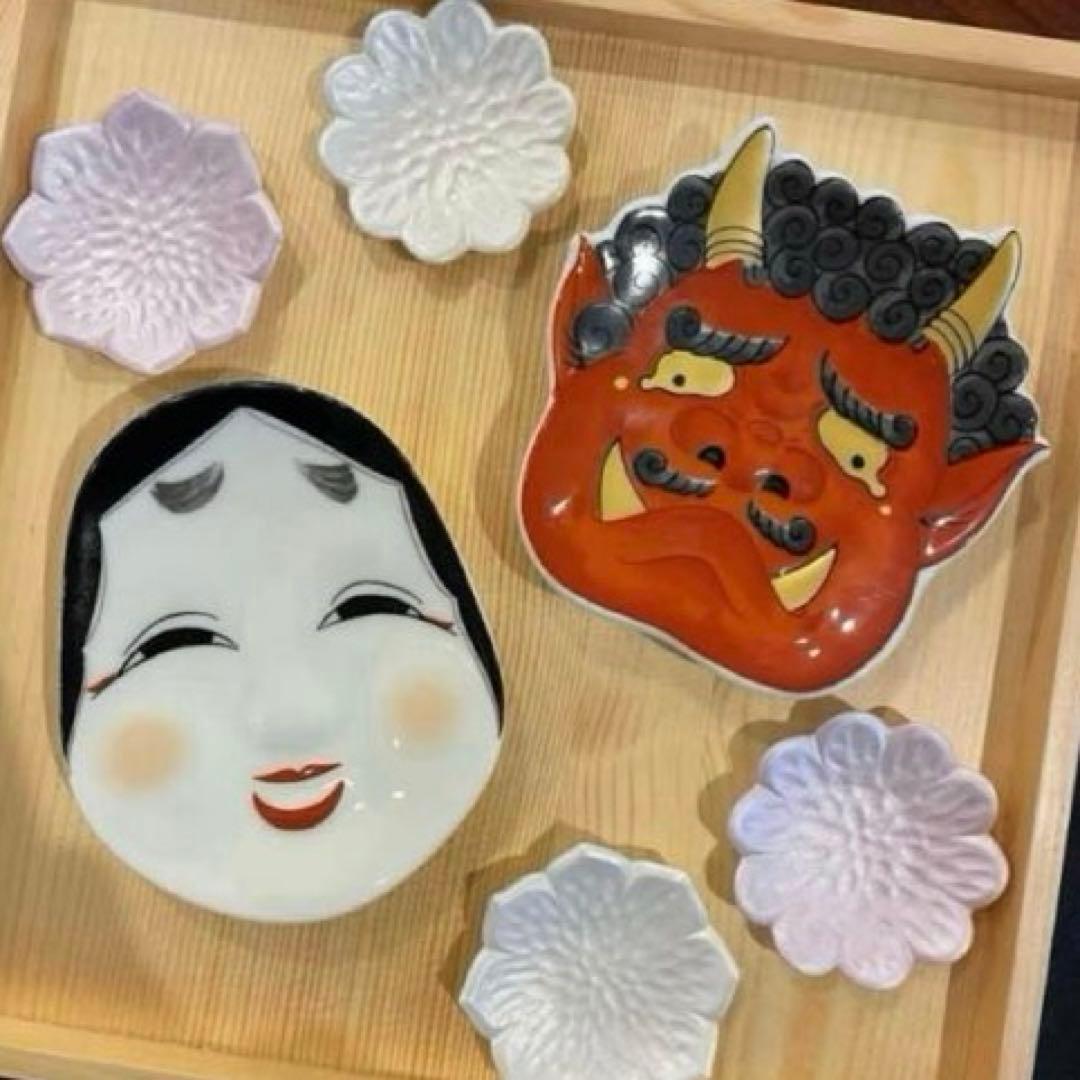 ☆売り切り価格☆】【新品】【大人気】有田焼幸楽窯 福鬼銘々皿2枚