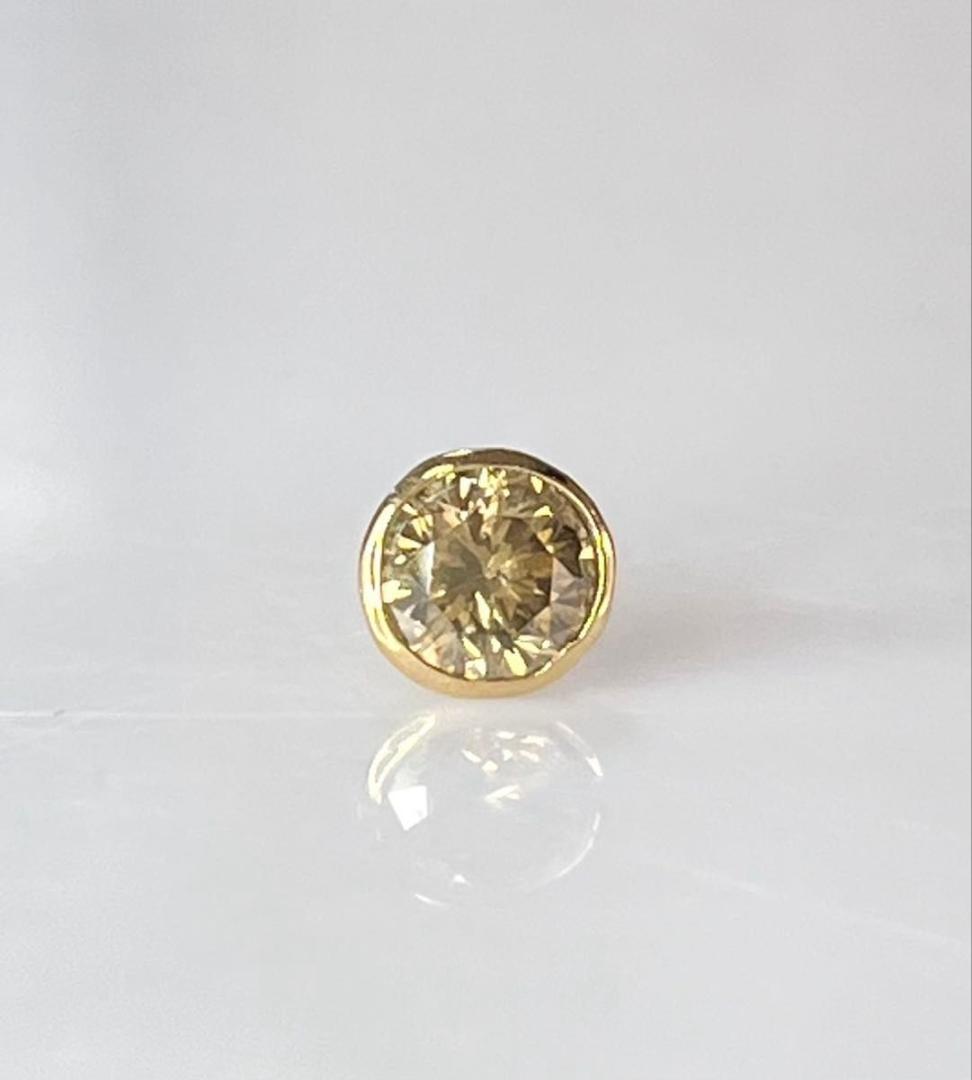 K18 天然ダイヤモンドフクリン片耳ピアス 0.25ct