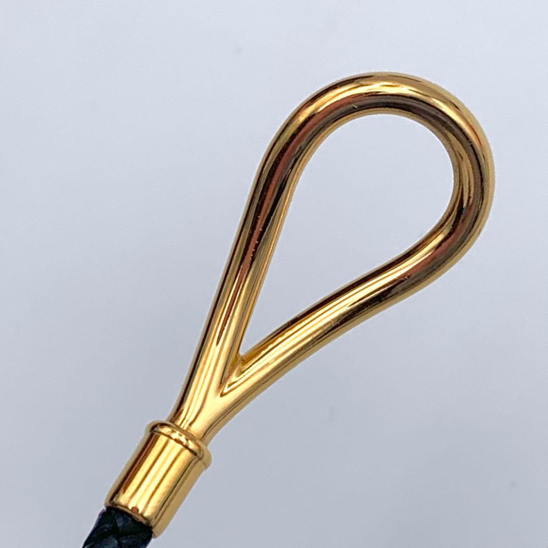 エルメス ジャンボ チョーカー 編み込み2連ブレス ゴールド 黒レザー