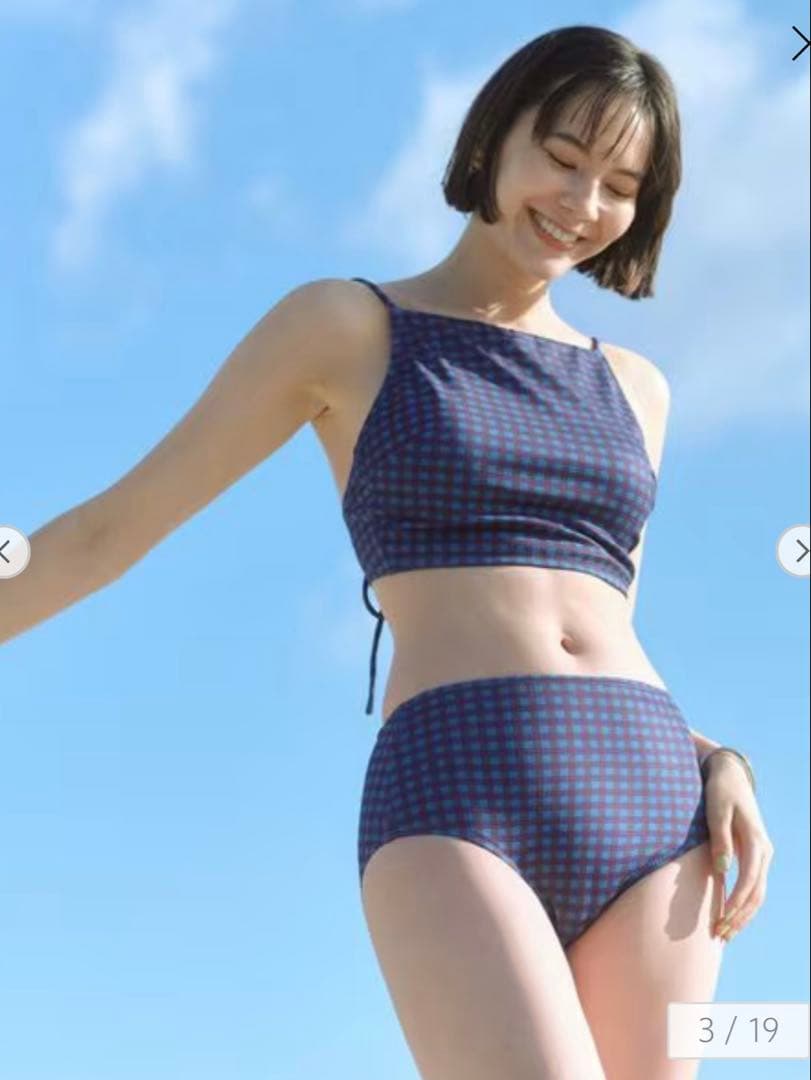 火*人様 グリーンレーベルリラクシング　ハイネック ビスチェ&ショーツ チェック ハイネック ビスチェ&ショーツ スイムウェア / 水着