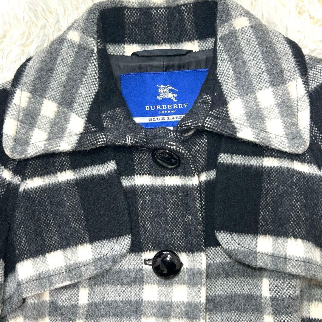 BURBERRYブルーレーベル ノバチェック アルパカ モヘア 38 - メルカリ