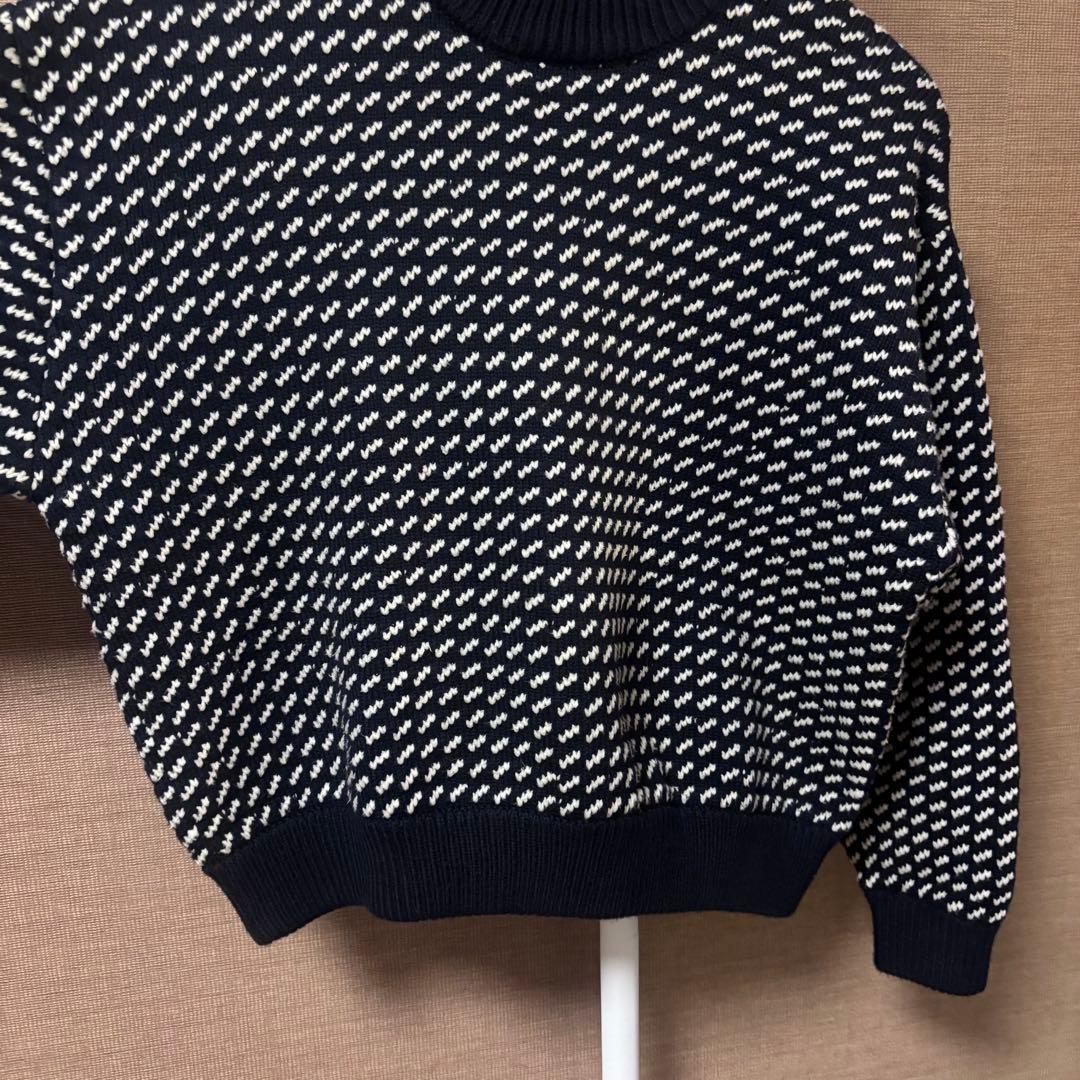 ♦︎ L.L.Bean エルエルビーン バーズアイ ニット ネイビー M