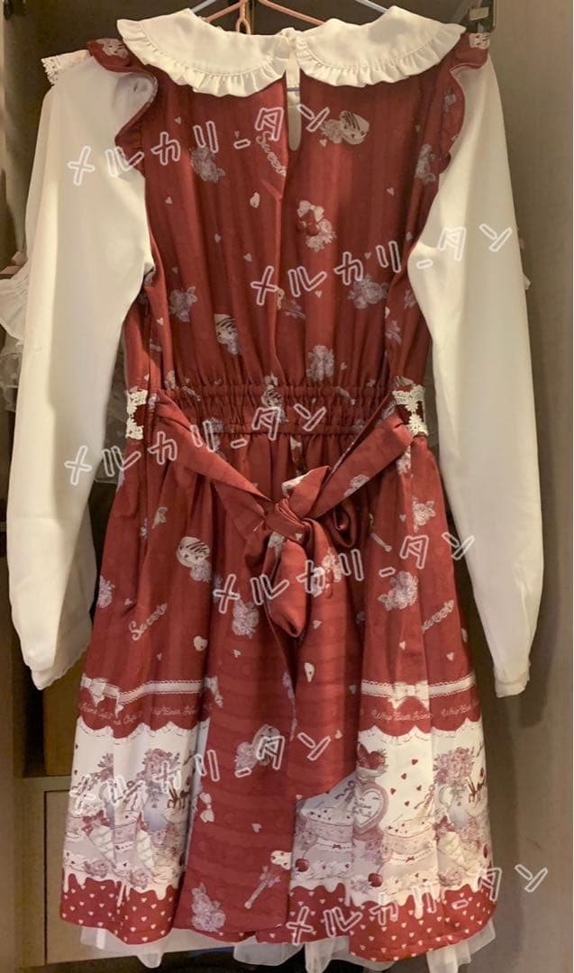 リズリサ LIZLISA Whip Bear Home Cafe柄ワンピース赤 - メルカリ