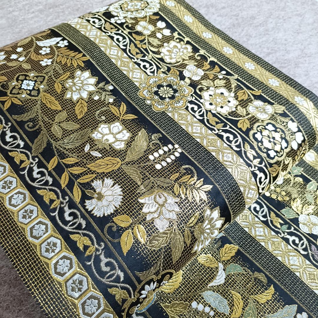 ◇1016◇全通柄 袋帯 本金箔超極細織錦 唐渡花鳥全通 西陣織 正絹 着物