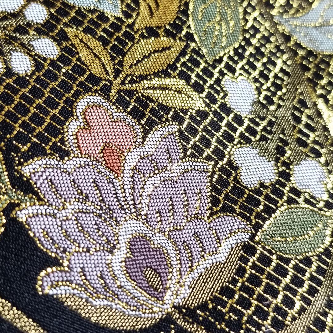 ◇1016◇全通柄 袋帯 本金箔超極細織錦 唐渡花鳥全通 西陣織 正絹 着物