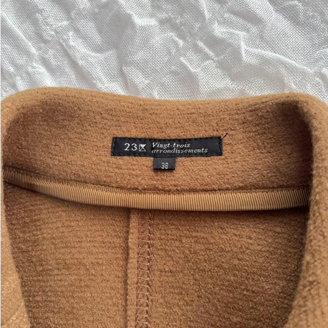 1度着用のみ美品 23区 リンクスミドルジャージーチェスターコート 近年