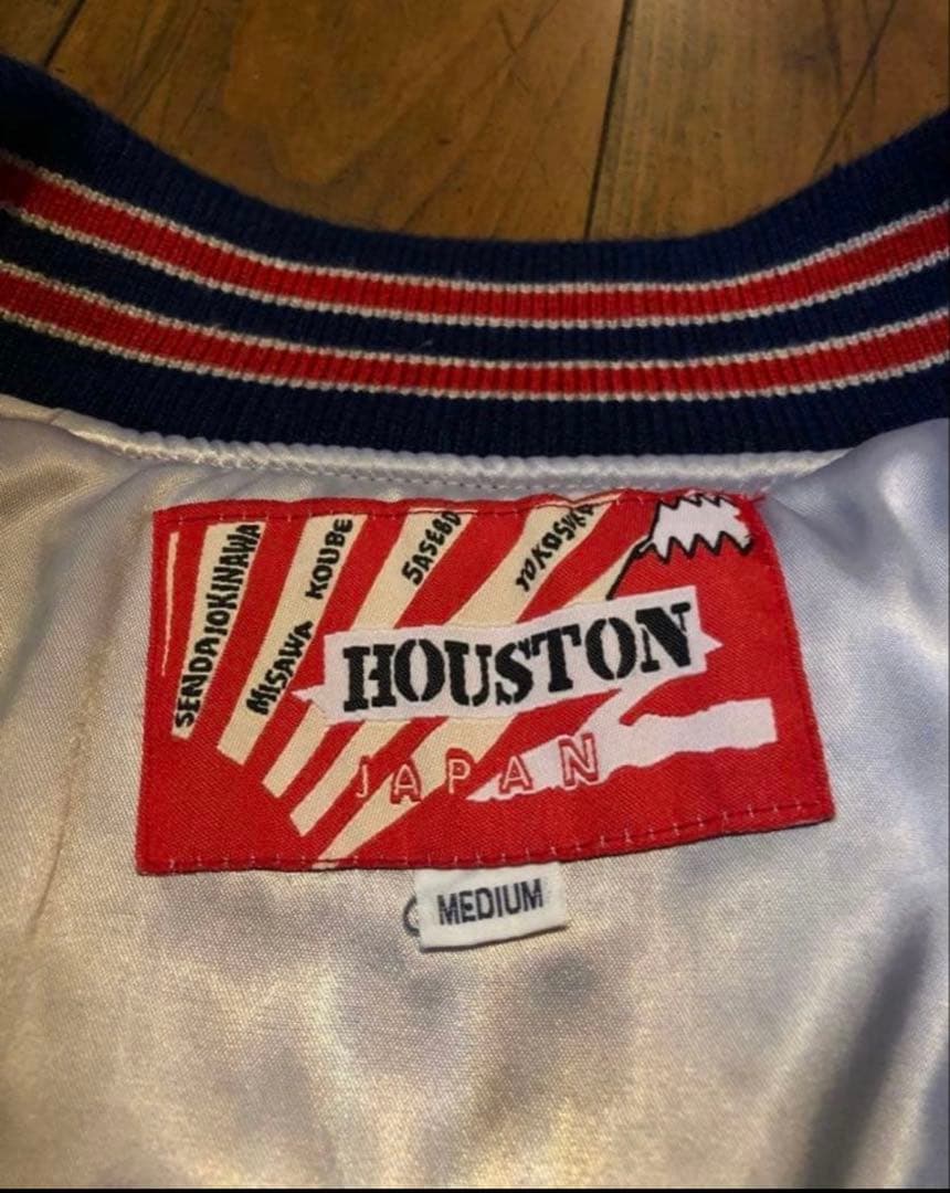 刺繍入りHouston ベロアスカジャン ネイビー - メルカリ