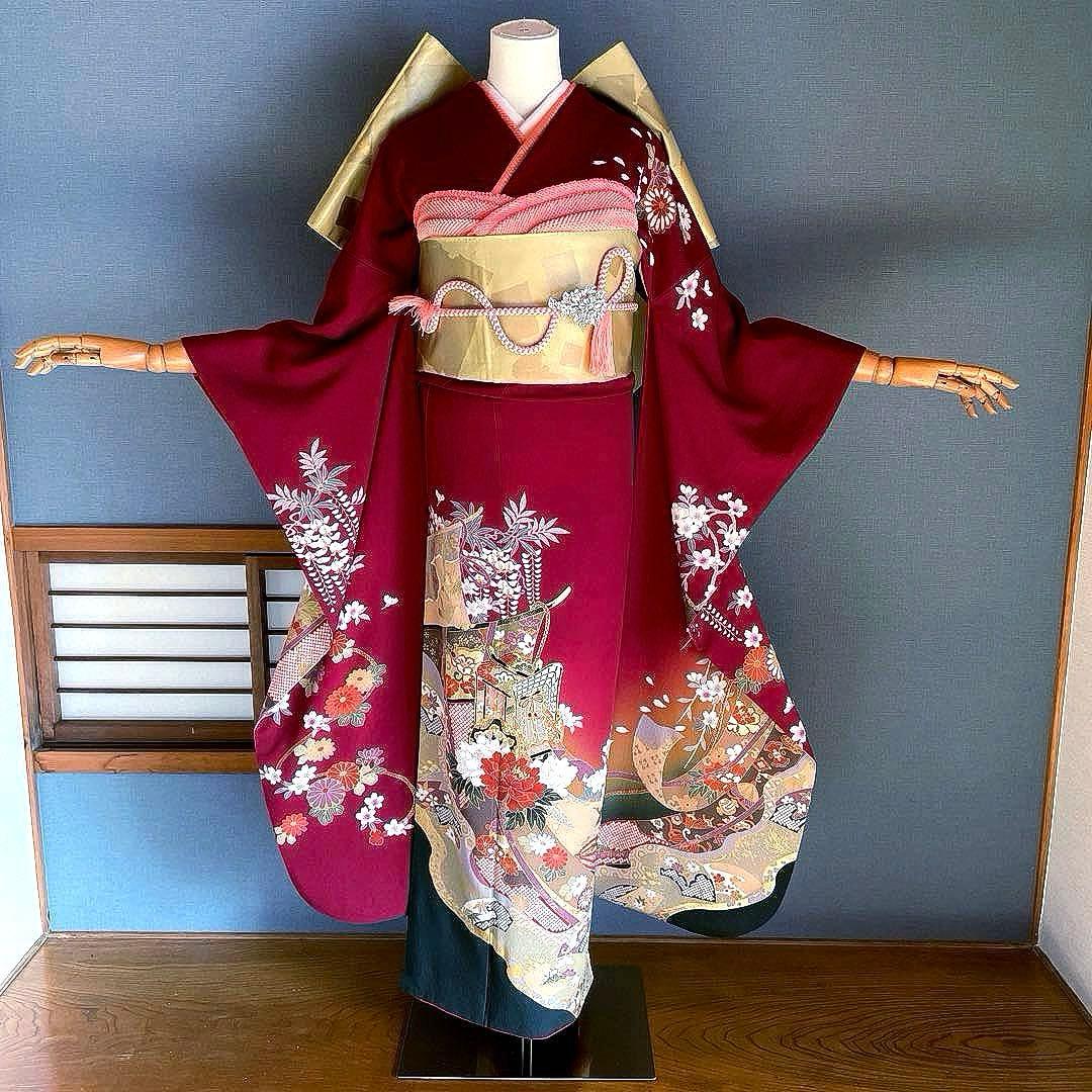 振袖フルセット　のしめ御所車友禅　成人式振袖　振袖　➕サイズ 商品検索 | 【公式】京都きもの友禅オンラインストア / 振袖・着物の