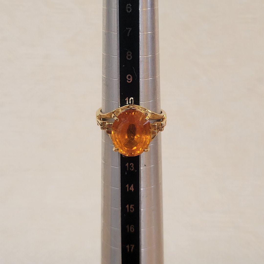 ぴ*の様 k18 18金 リング 指輪 トパーズ？ ゴールドサファイア？ ぴ*の様 k18 18金 リング 指輪 トパーズ？ ゴールドサファイア