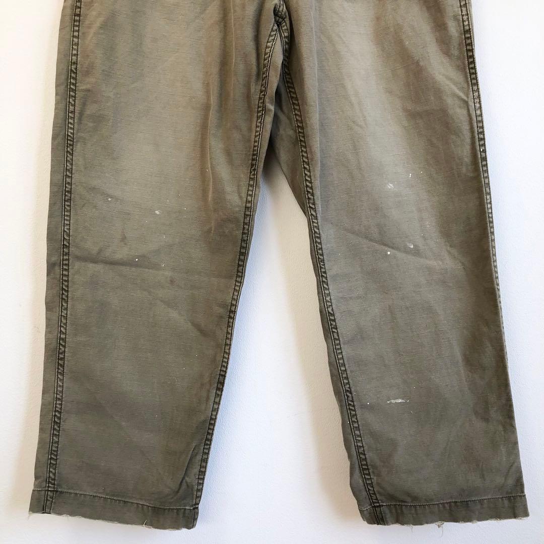 美品 フレームワーク ジョンブル HW ベイカーパンツ カーキ M ダメージ