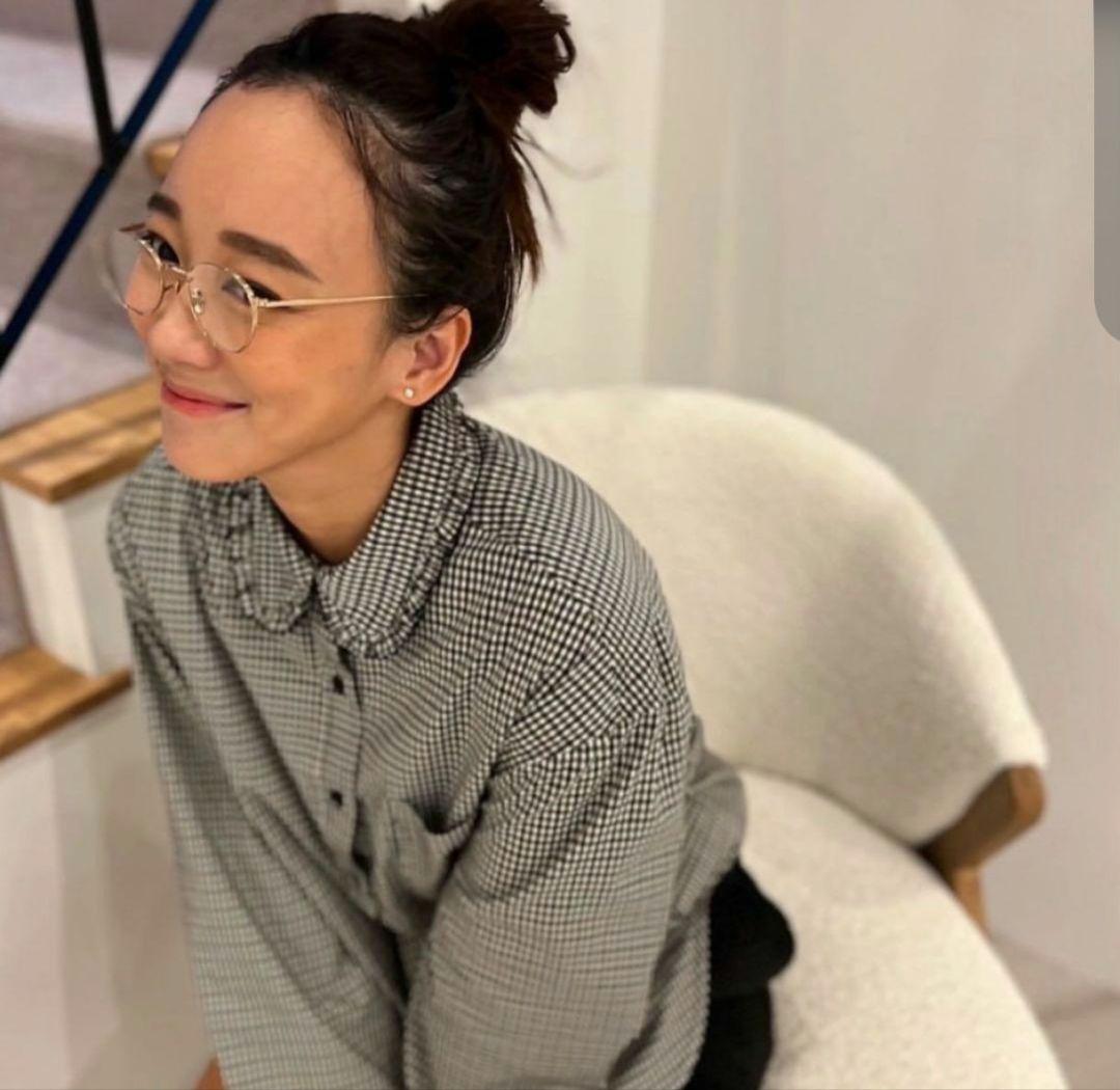 rosymonster メローフリルチェックシャツ ブラウン - メルカリ