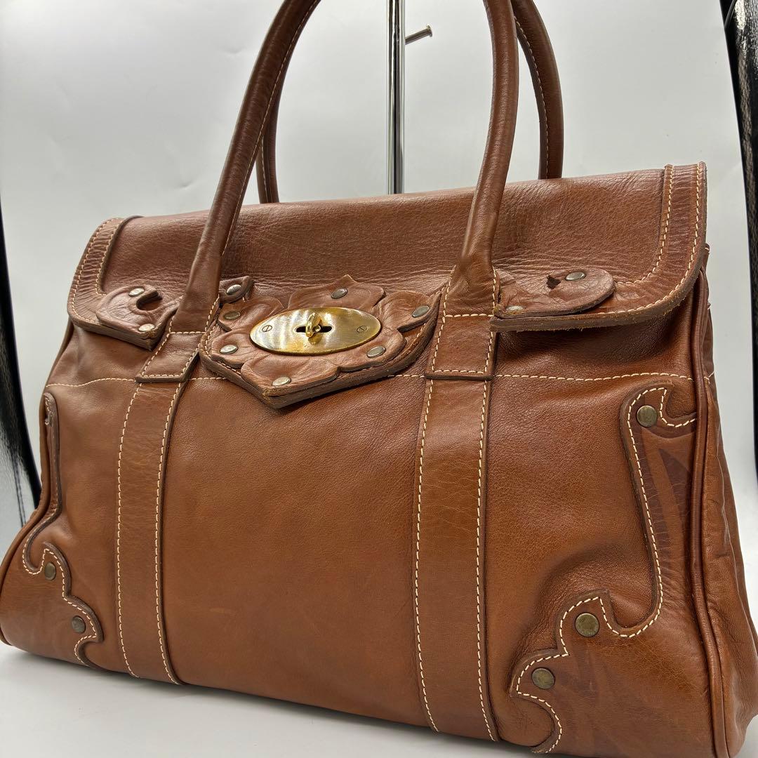 良品】inci ハンドバッグ　トートバッグ　ブラウン　レザー　ターンロック ブラウンクロコダイルプリントレザーターンロックトートバッグ | Baginning