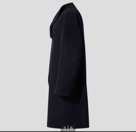 新品未使用】+J ユニクロ カシミヤブレンドノーカラーコート ジル