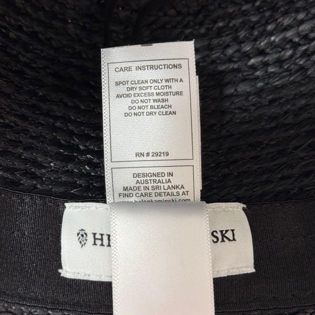 極美品】ヘレンカミンスキー VALENCE 6 ラフィアハット黒 つば広 夏