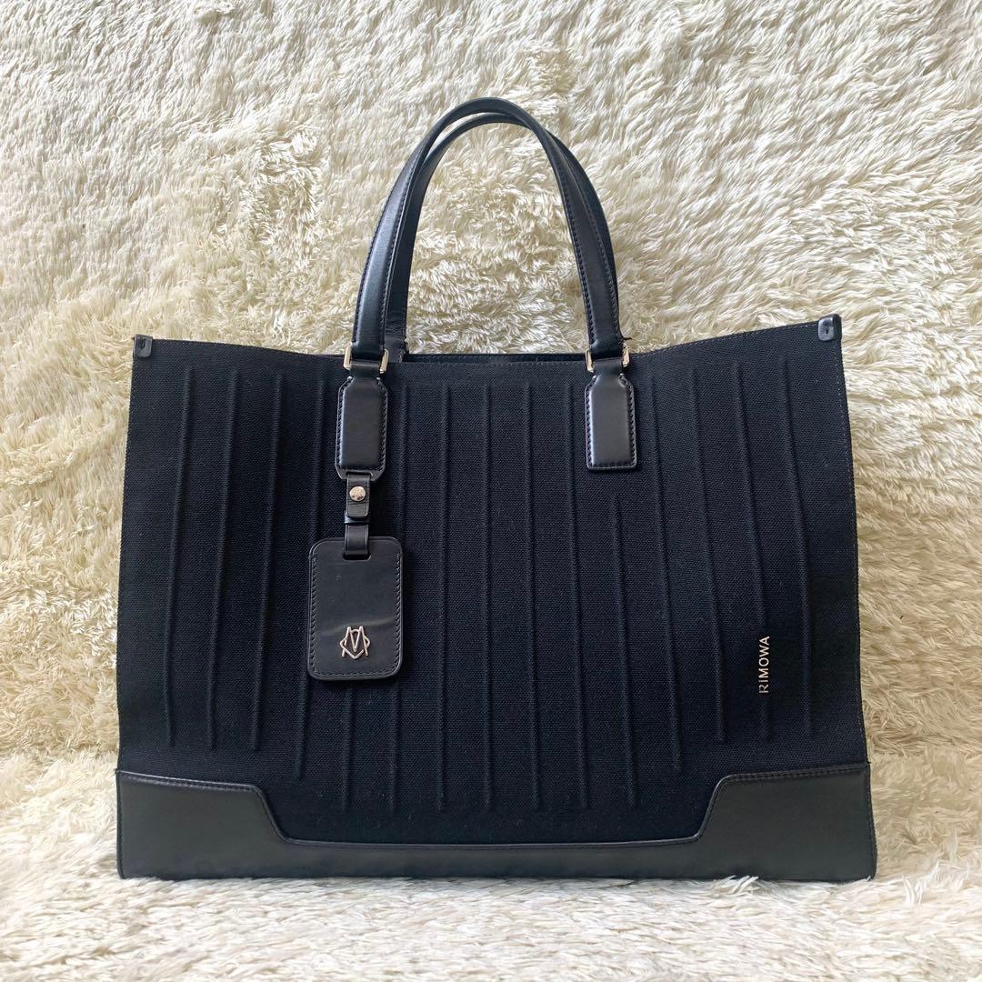 リモワ NEVER STILL トートバッグ ラージ キャンバス レザー 黒 - メルカリ