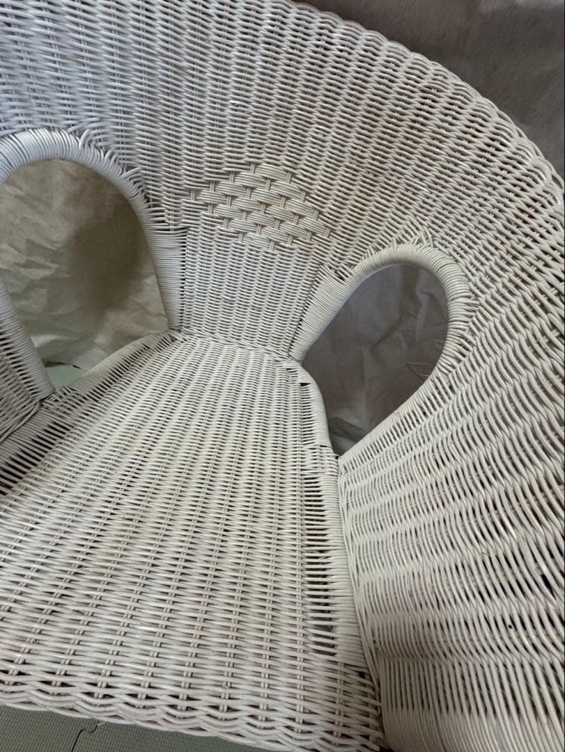 廃盤品 希少 ニトリ ラタン ラタン家具 籐家具 ラタンチェア ホワイト