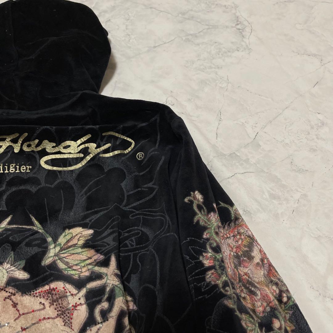 エドハーディー ed hardy ベロア ジャージ パーカー y2k ドクロ - メルカリ