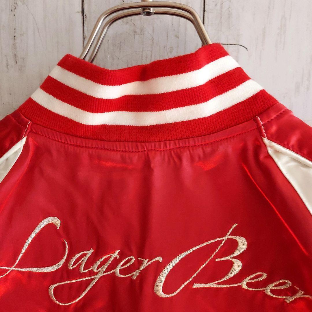 KIRIN LAGER】未使用 タグ付き キリンラガー スカジャン M相当 赤