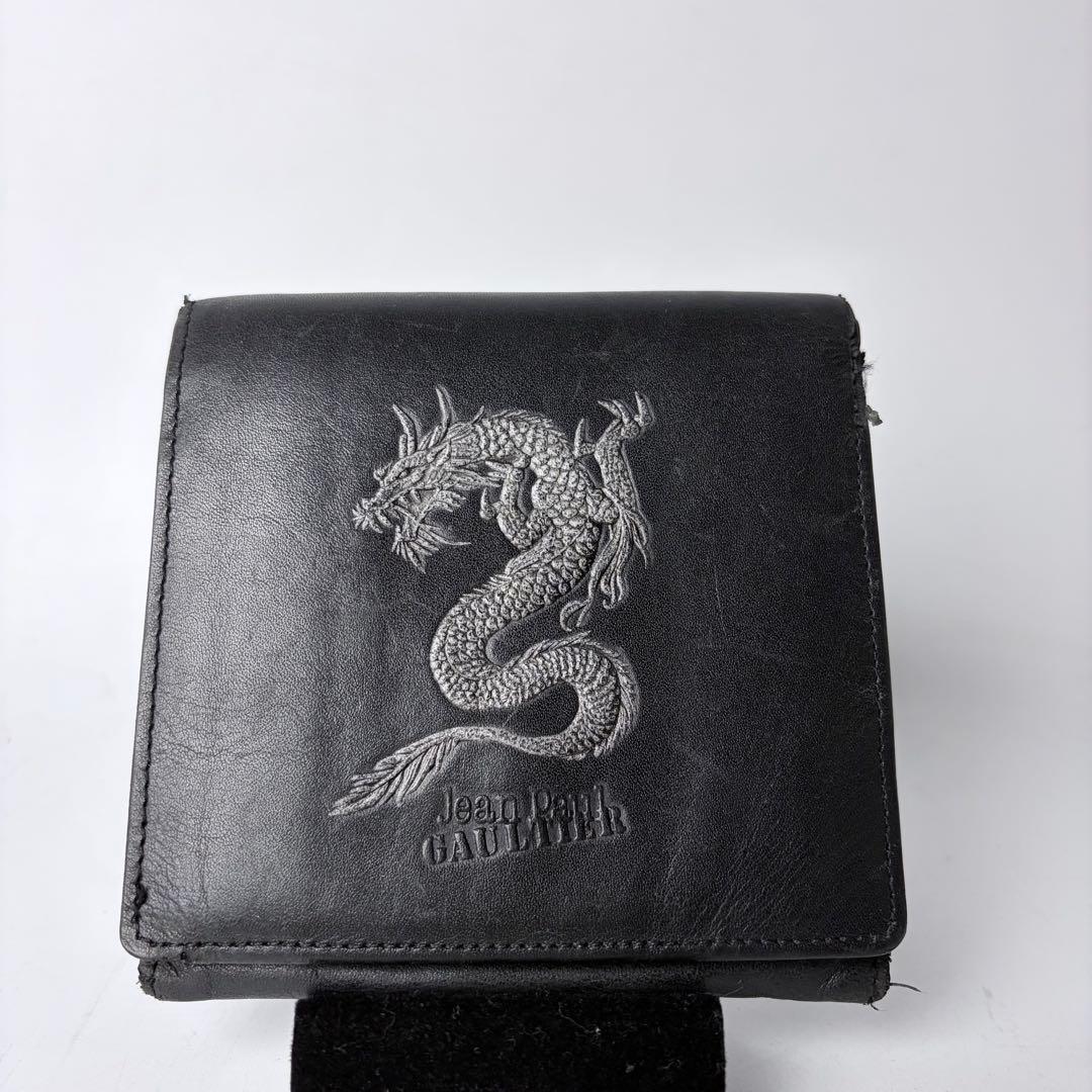希少】 ジャンポールゴルチエ 折財布 銀龍 シルバードラゴン ユニ