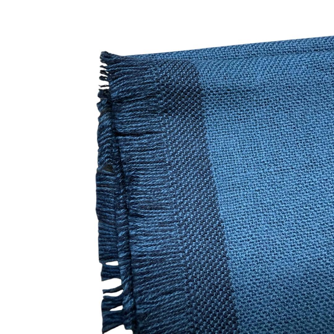 未使用 ermenegildo zegna マフラーブルー系色 リバーシブル