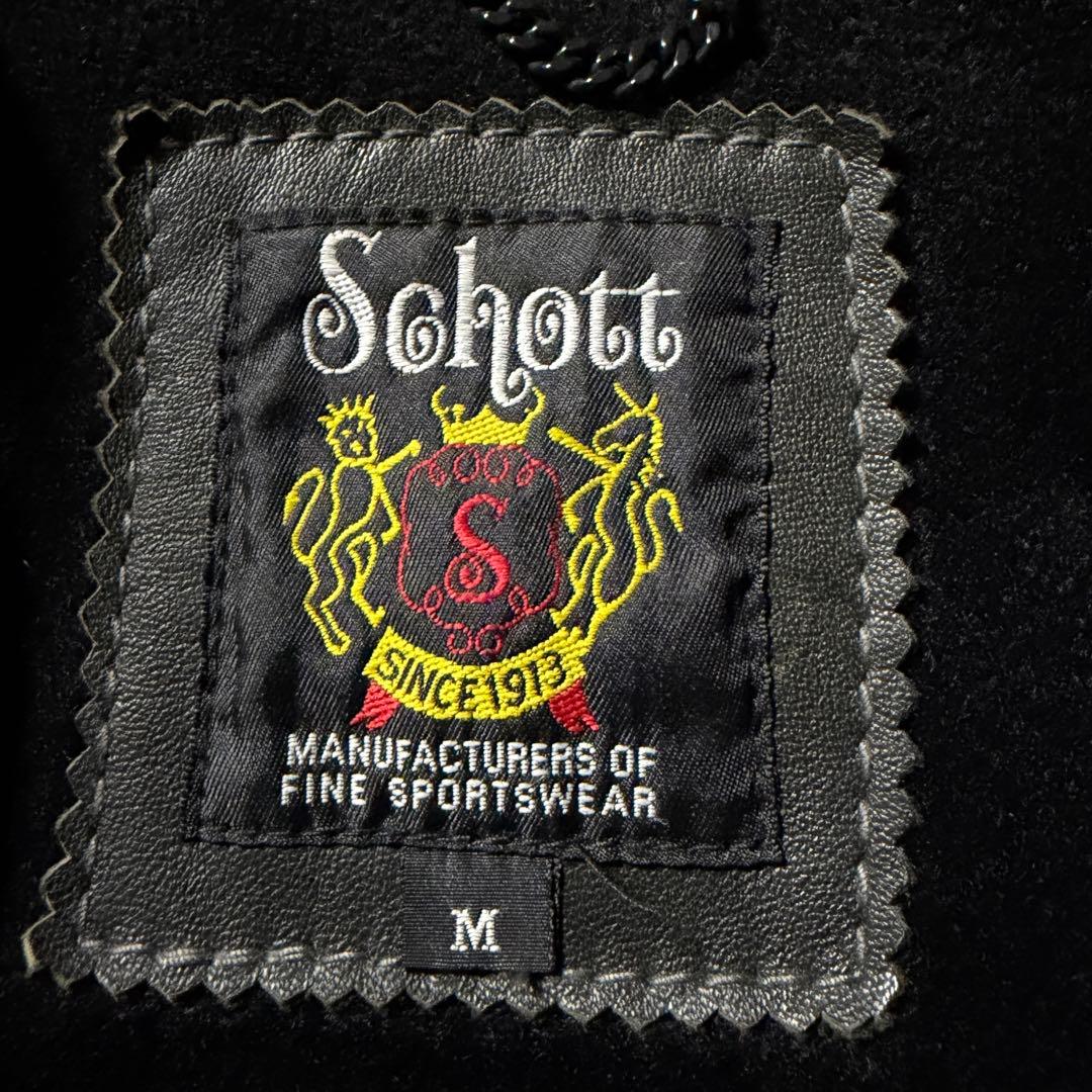 m*h様 【雰囲気抜群】schott ライダースジャケット ダブル 本革 ワッペ