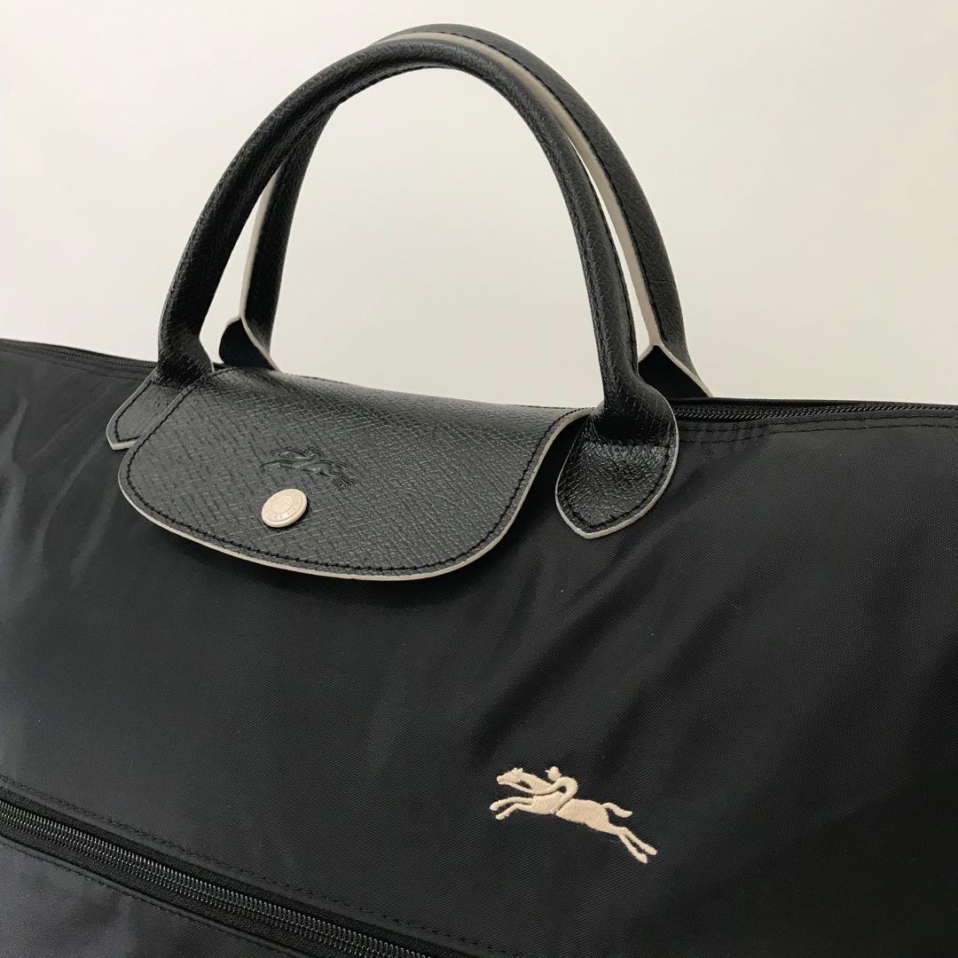 新品ロンシャン ル・プリアージュ 拡張 大容量 ボストン 旅行 ブラック