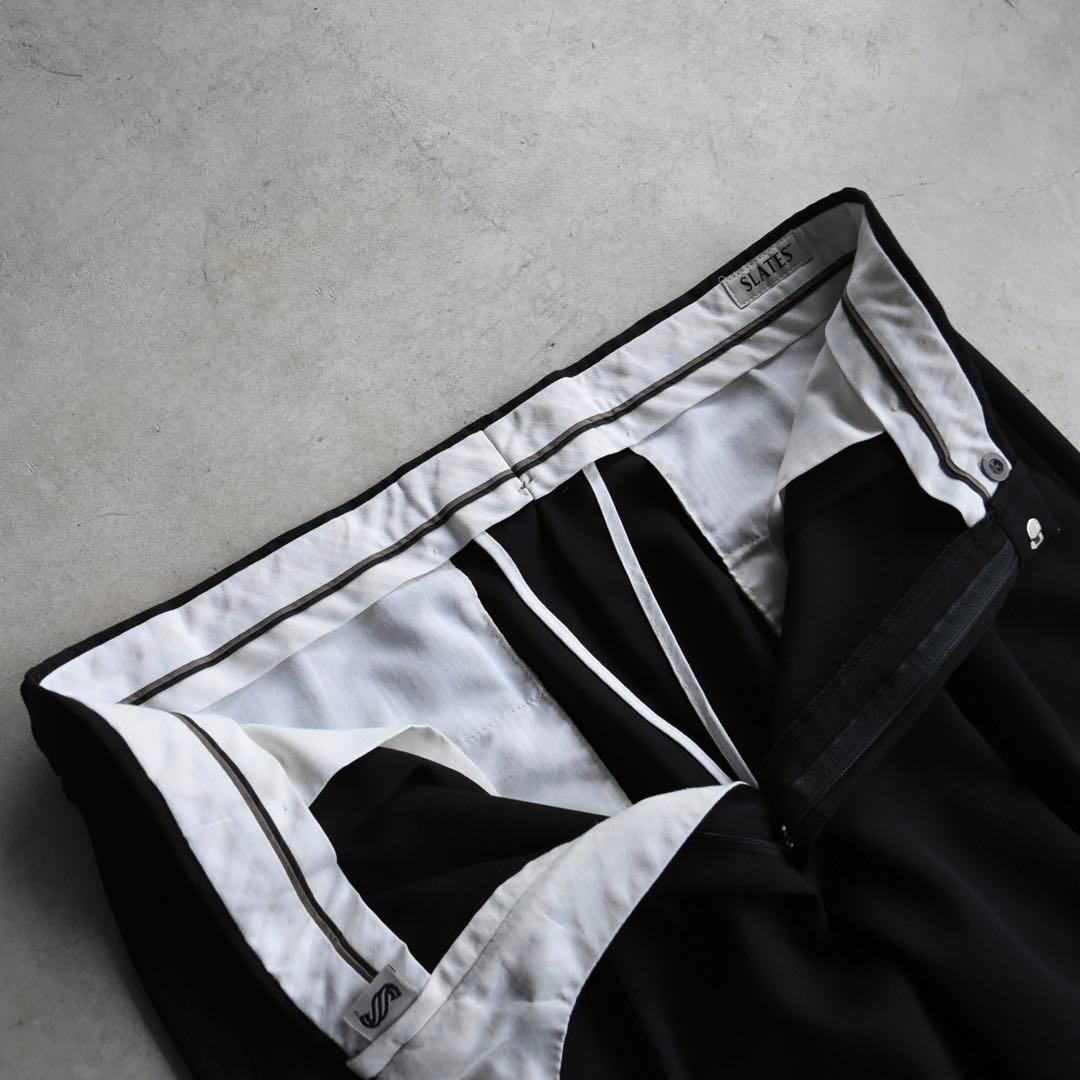 90s SLATES スレイツ ツータックスラックス 黒ブラック W38 L30 - メルカリ