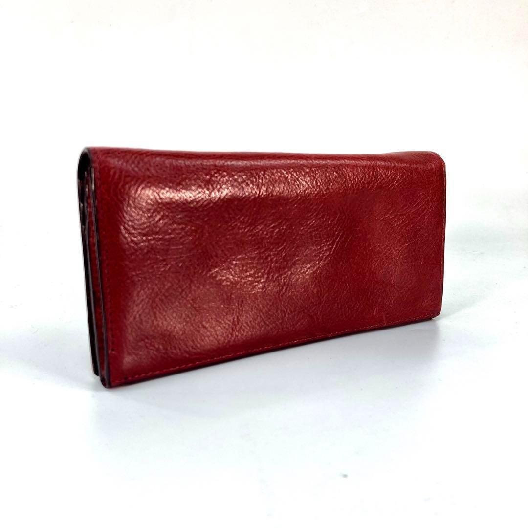高級レザー◇ 新品 ポールスミス 長財布 ワインレッド 赤 メンズ