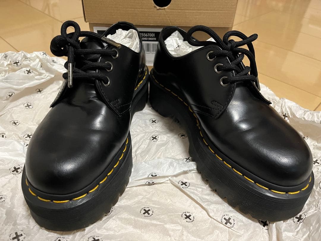 Dr.martens ドクターマーチン　QUAD 3 ホール シューズ ブラック Dr.Martens（ドクターマーチン） 1461 厚底 クワッド 3ホール イエロー