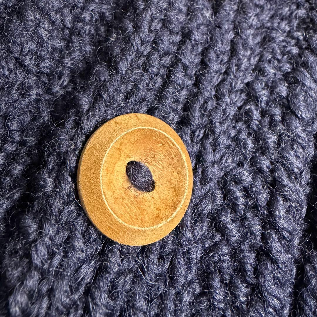 極美品 インバーアラン アランニット ケーブル カーディガン 紺