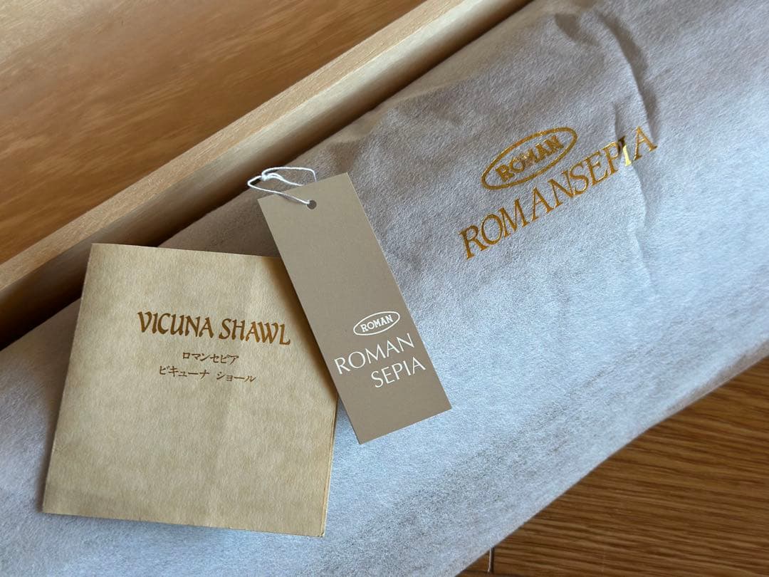 希少品！新品未使用 ビキューナ 最高級カシミヤストール 特選 キャメル