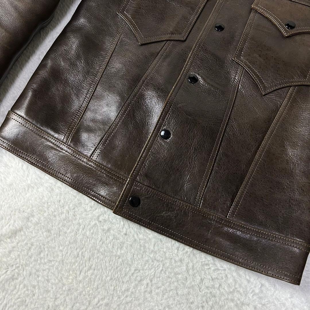 美品 PERMANENT GENUINE レザージャケット 牛革 3rd - メルカリ