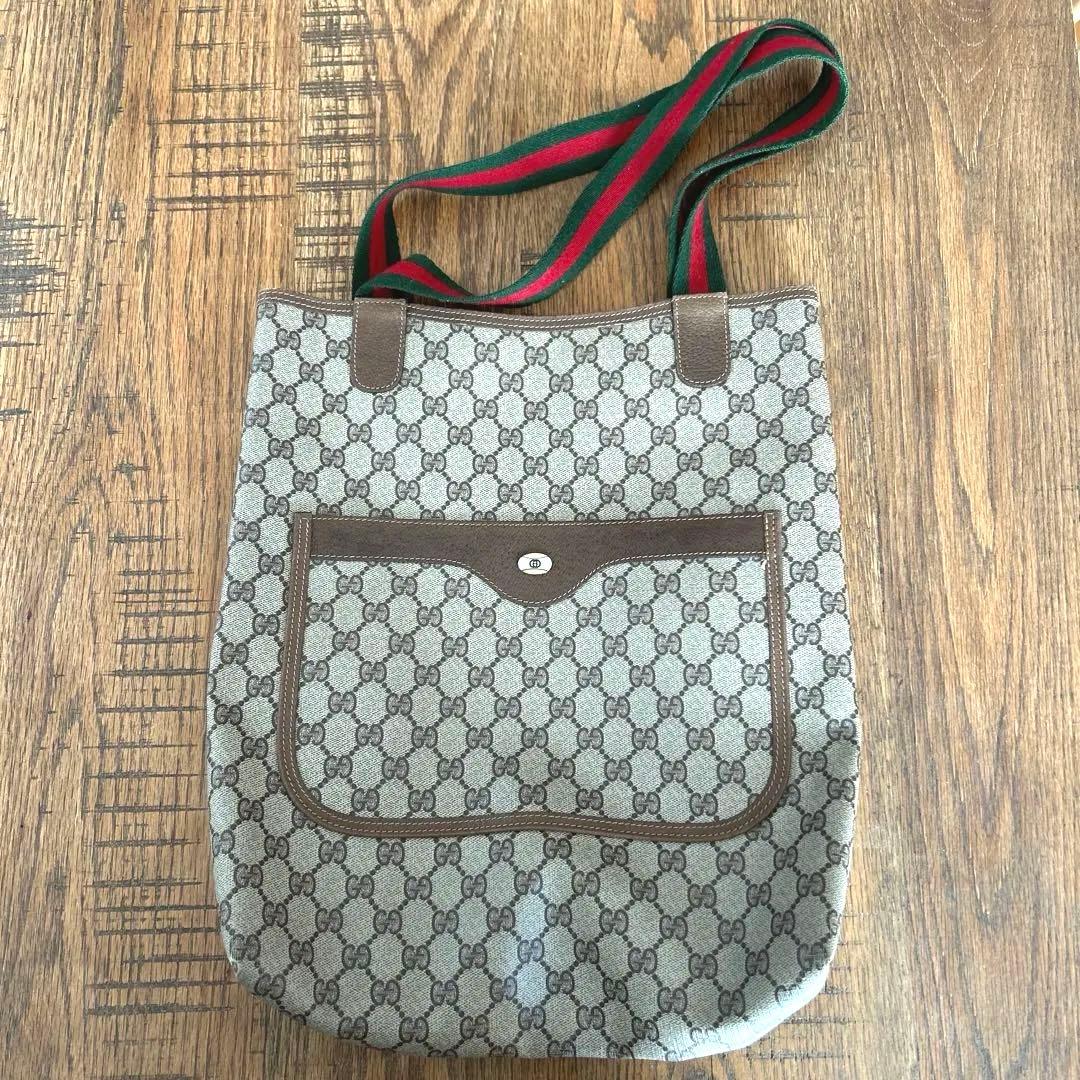 美品　GUCCI グッチ シェリーライン トートバッグ　 オールドグッチ　GG柄 楽天市場】【バッグ】GUCCI グッチ オールドグッチ シェリーライン GG
