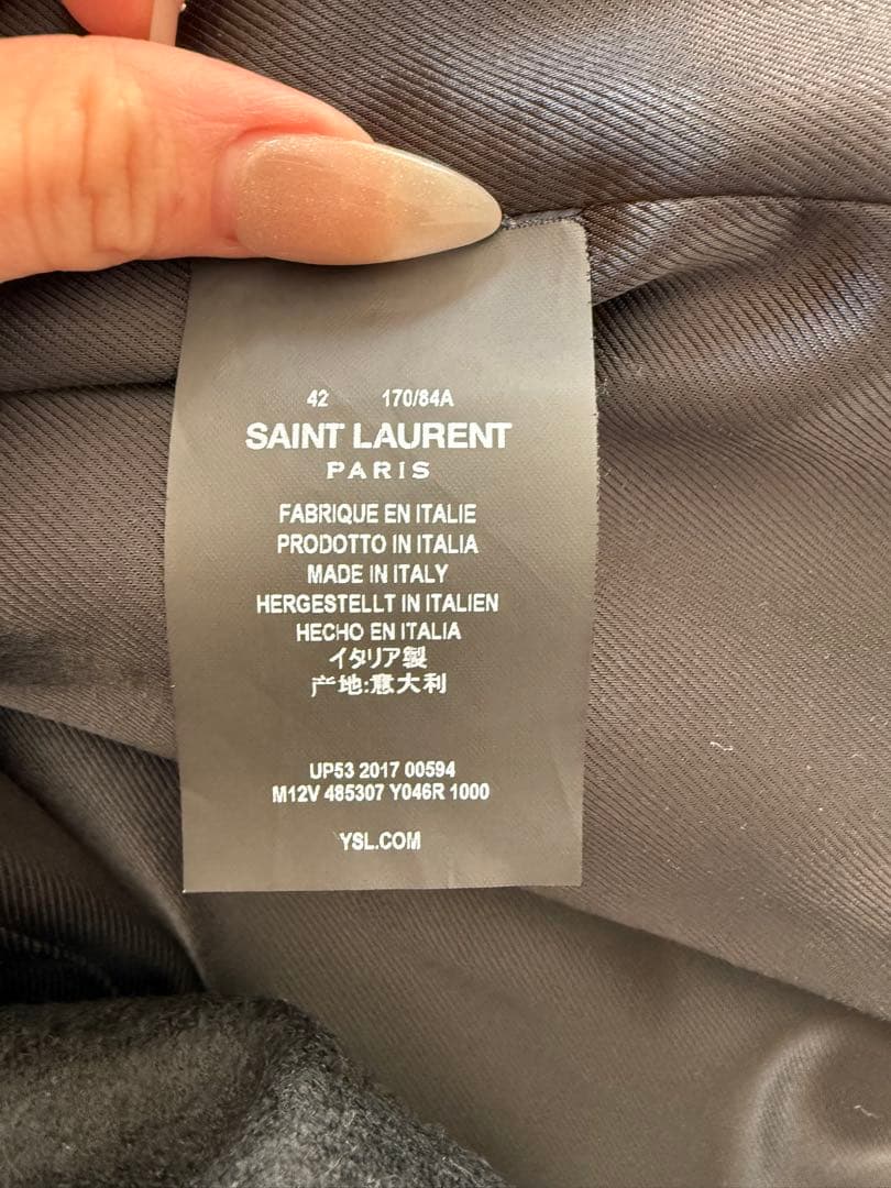 《SAINT LAURENT》ブラック￤チェスターコート￤サイズ42